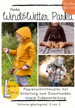 Lotte & Ludwig Papierschnittmuster Wind und Wetter Parka Kids